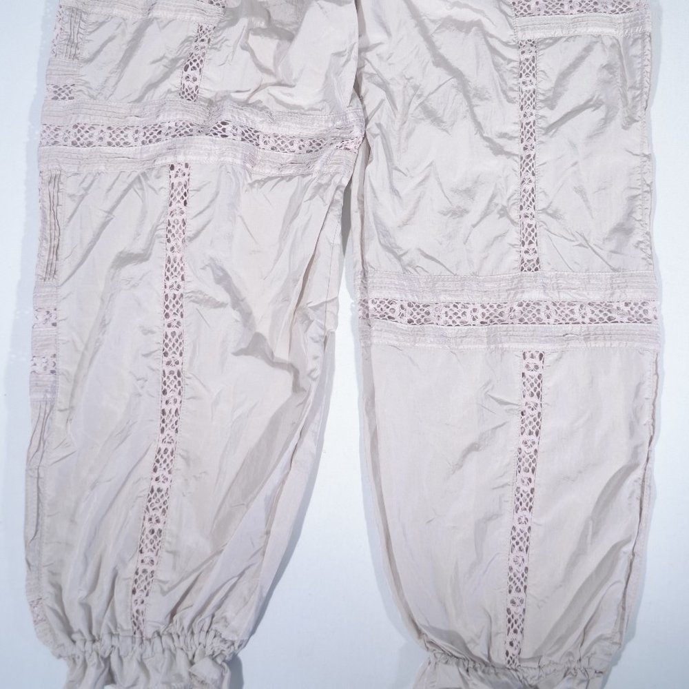 Free People Cream Lace-Trim Jogger Pants - Picture 11 of 12